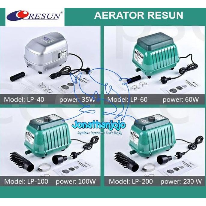 RESUN Aerator LP40 LP60 LP100 LP200 Airator LP 60 LP 100 LP 40 LP 200 Gelembung oksigen kolam LP-100