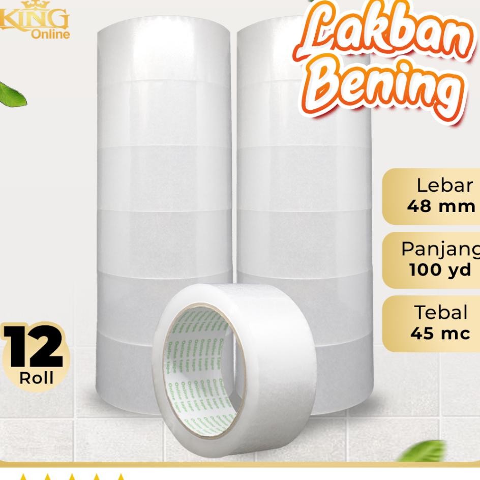 

12 Pc Laban Bening 48 Mm 100Y Eco Ontape Plaban Iolatip Olatip Ualita Nachi Daimaru
