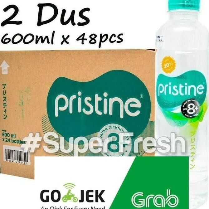 

Pristine water 600 ml x 48 botol+Air Minum Pristine+Air Alkali (2Dus)