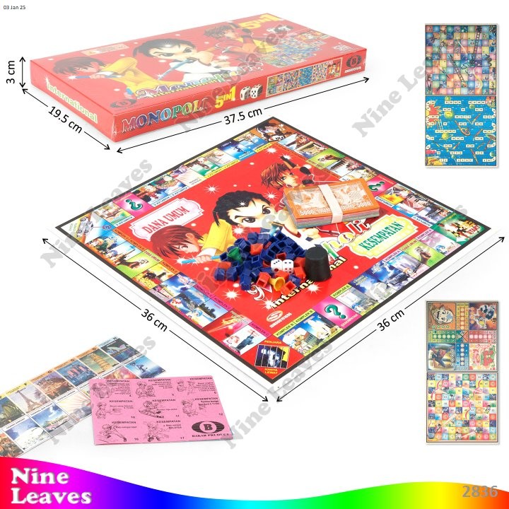 Mainan Anak Monopoli Internasional 5 In 1 Monopoli
