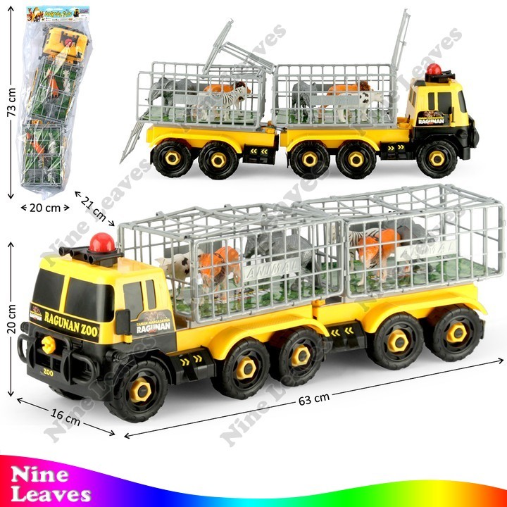 Mainan DIY Truk Gandeng Muat Animal 6 Pcs Animal Fun
