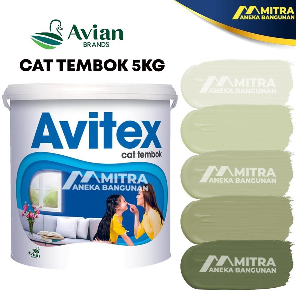 Cat Tembok Avitex Interior 5 KG / Avian N12 Sage Green