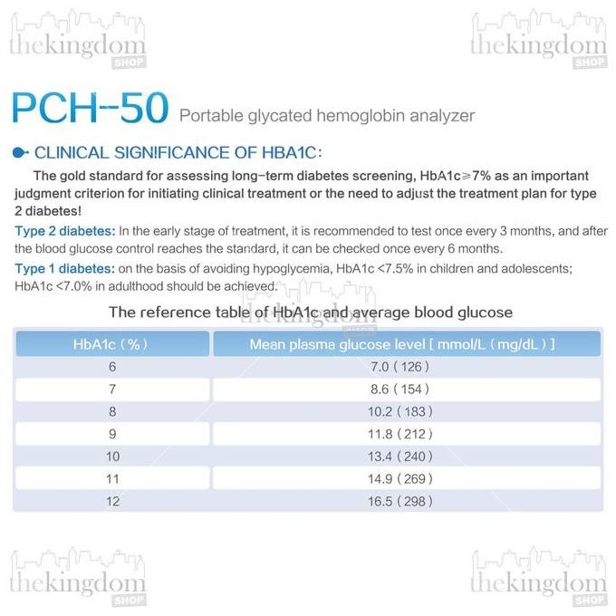 Sinocare PCH-50 Portable Glycosylated Hemoglobin Analyzer HbA1c Alat Cek Gula Darah Blood Glucose Ch