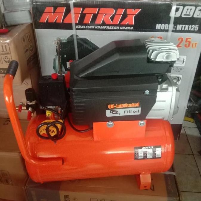 Mesin Kompresor Angin Listrik 1HP 25 Liter Portebel Matrix