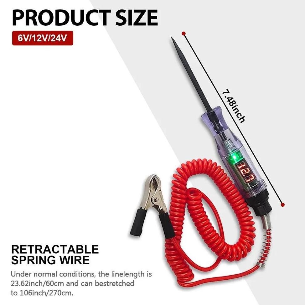 Ybw-2429 Dwl-49 Obeng Tes Pen Dc Display Digital Tespen Untuk Mobil Motor Accu Baterai Original