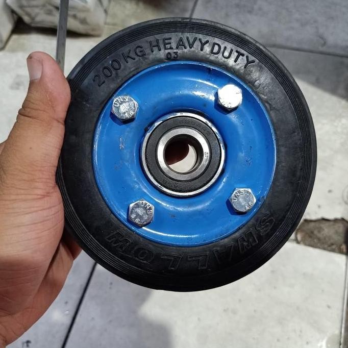 Heavy Duty Trolley Wheel / Roda Lori 6 " Swallow 2 Bearing Premium