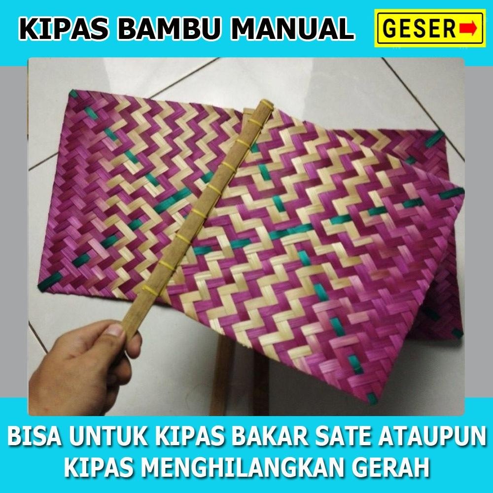 Kipas Bambu Anyaman Kipas Sate Manual Kipas Bambu Warna Anyaman Kipas Tangan