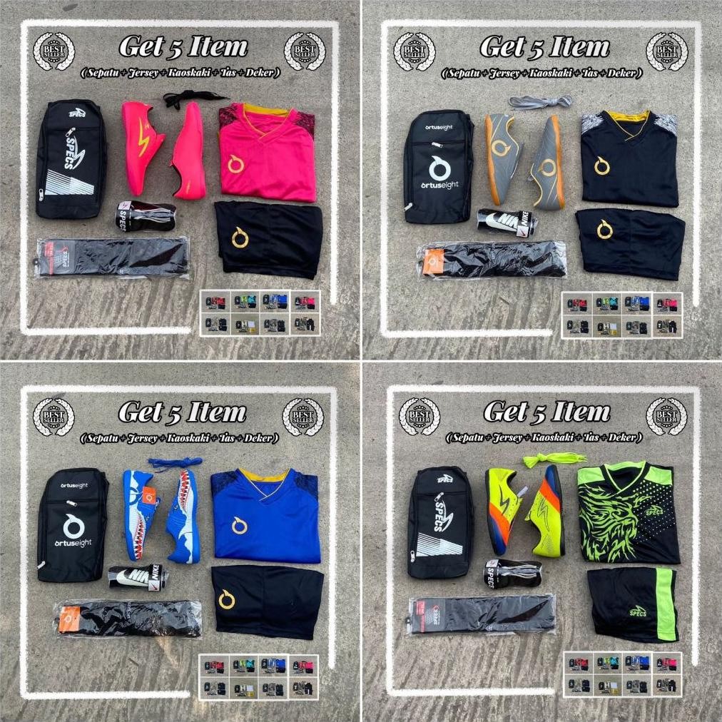 Paket Komplit 5 Sepatu Futsal Shark Hiu ORTUSeight