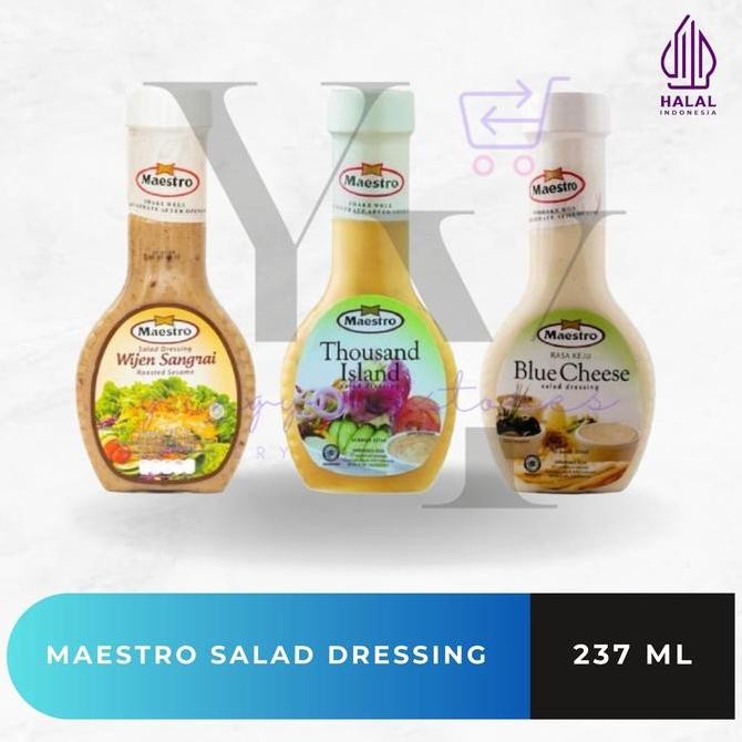 

maestro wijen sangrai / roasted sesame / blue cheese / thousand island salad dressing botol 237 ml terlaris