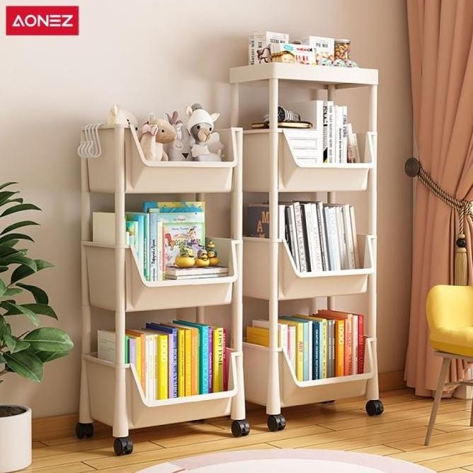 AONEZ Rak Dapur Pagar Tinggi Rak Buku Rak Susun Rak Serbaguna Plastic