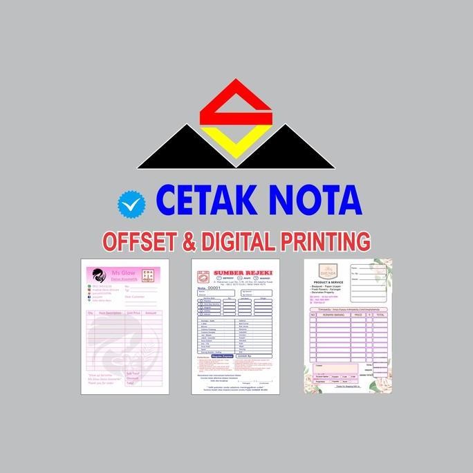 

produk baru!! cetak nota/ merek toko/ laundry/ bahan bangunan/warna 10 buku 1/4f