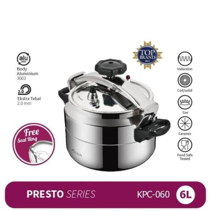 Kirin KPC-060 Panci Presto 6 Liter Stainless Steel