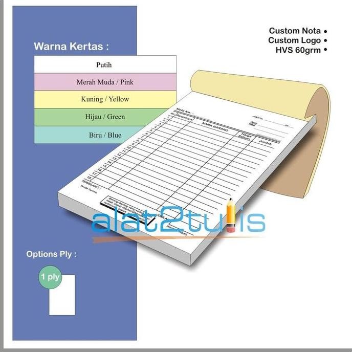 

produk baru!! cetak nota | bon 1 rim / rangkap ( custom hvs )