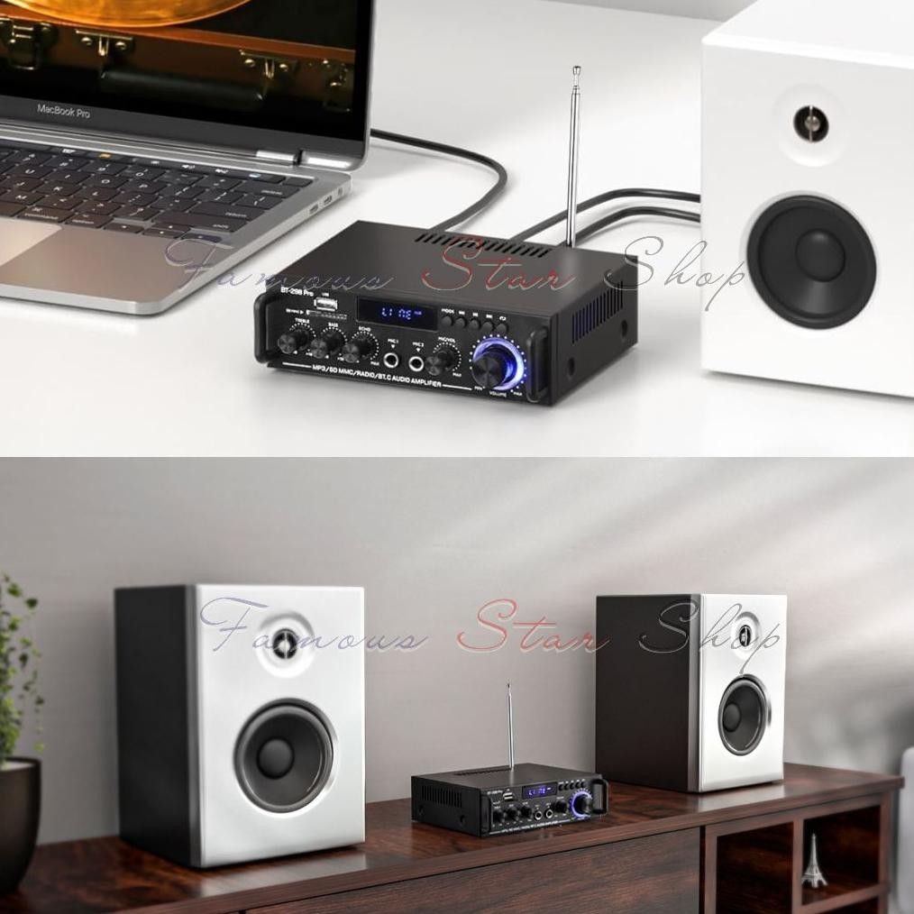 rq-56 fth-56 Amplifier Daya 2000 Watt Full Bass Fleco BT-198B PRO Audio Penguat Suara Full Bass & Tr