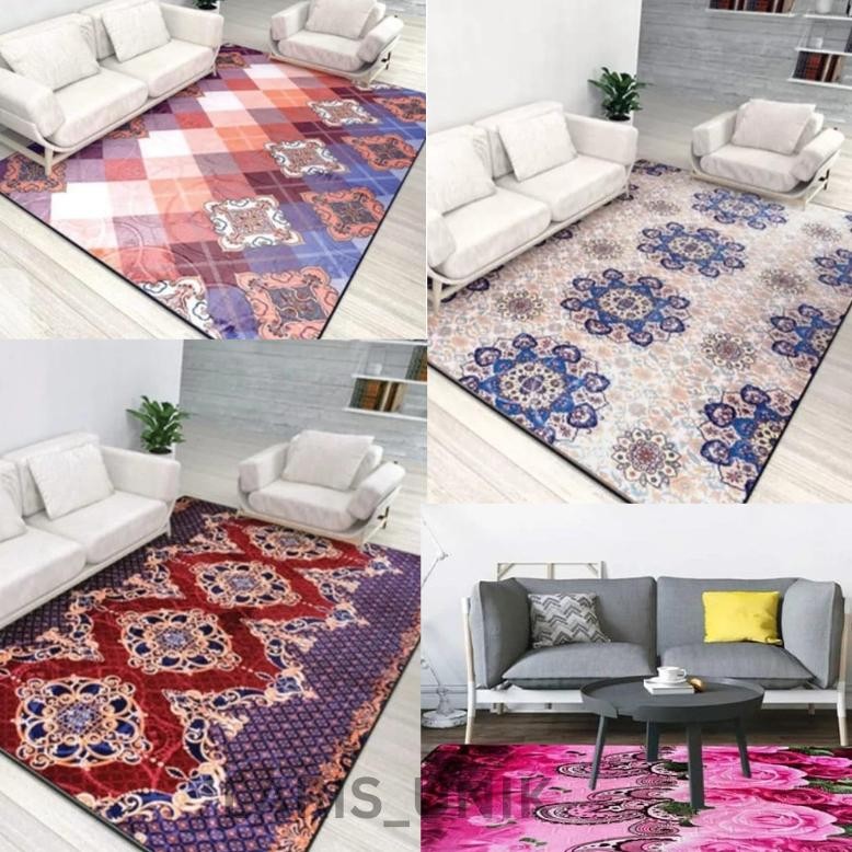 Karpet Malaysia Anti Selip ukuran jumbo kualitas premium motif daun karpet lantai Karpet Rumah Tangg