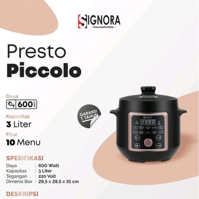 Terjangkau Panci Presto Signora Piccolo Pressure Cooker Kapasitas 3 Liter Signora