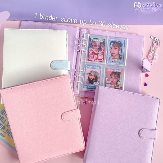 

TERMURAH - (A5 Size) Candice Binder Leather A5 - Album Photocard PC Notebook Agenda Kulit