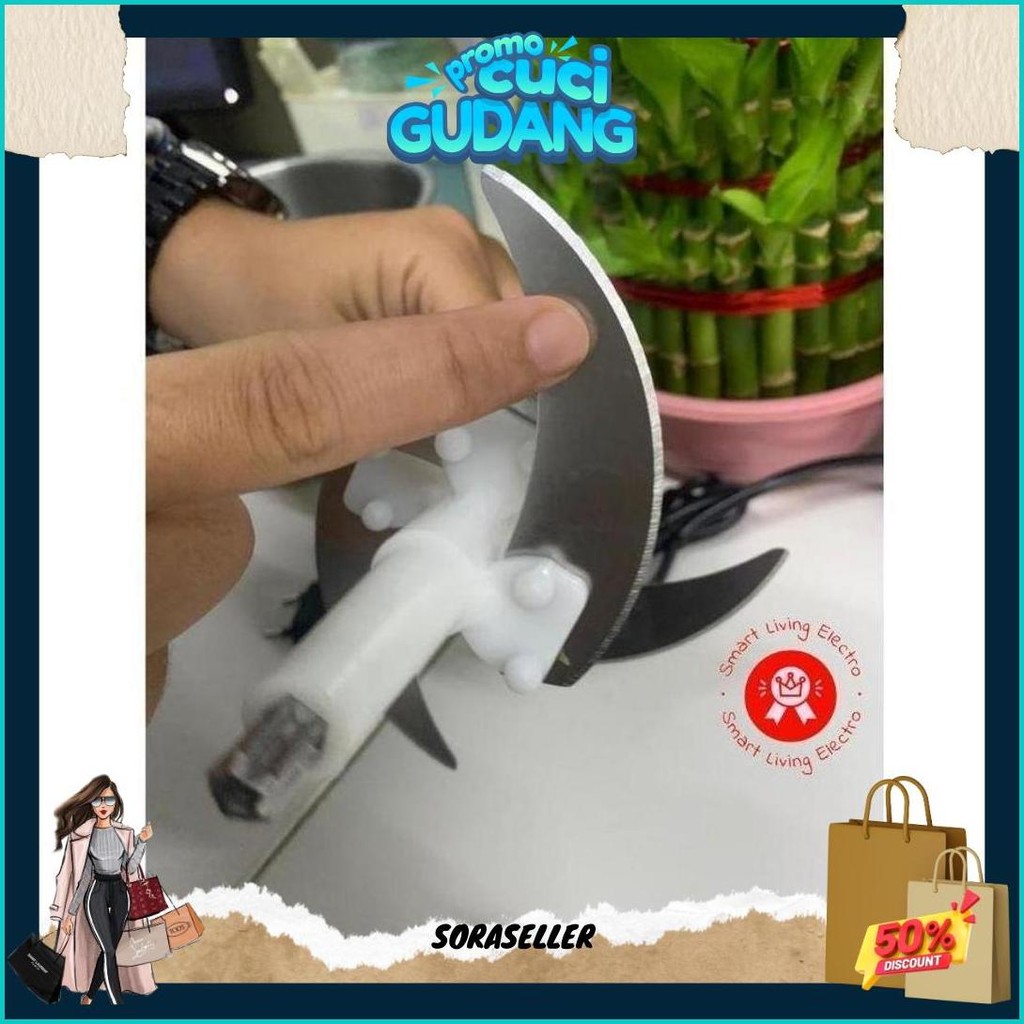 Blender Kapsul Serbaguna Chopper Daging Plastik Penggiling Daging Listrik 250Watt Multifungsi Origin