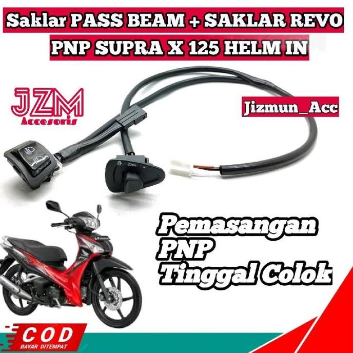 Promo SAKLAR HONDA REVO + PASS BEAM 3 FUNGSI PNP  SUPRA X 125 HELM IN COD