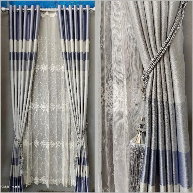 original gorden blackout tebal untuk jendela dan pintu minimalis gorden ruang tamu model smokring ti