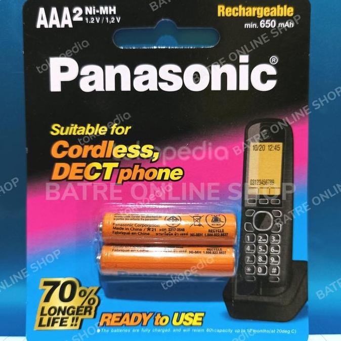 BEBAS ONGKIR - PANASONIC AAA 650MAH 650MA RECHARGEABLE BATERAI BATRE CAS PANASONIC