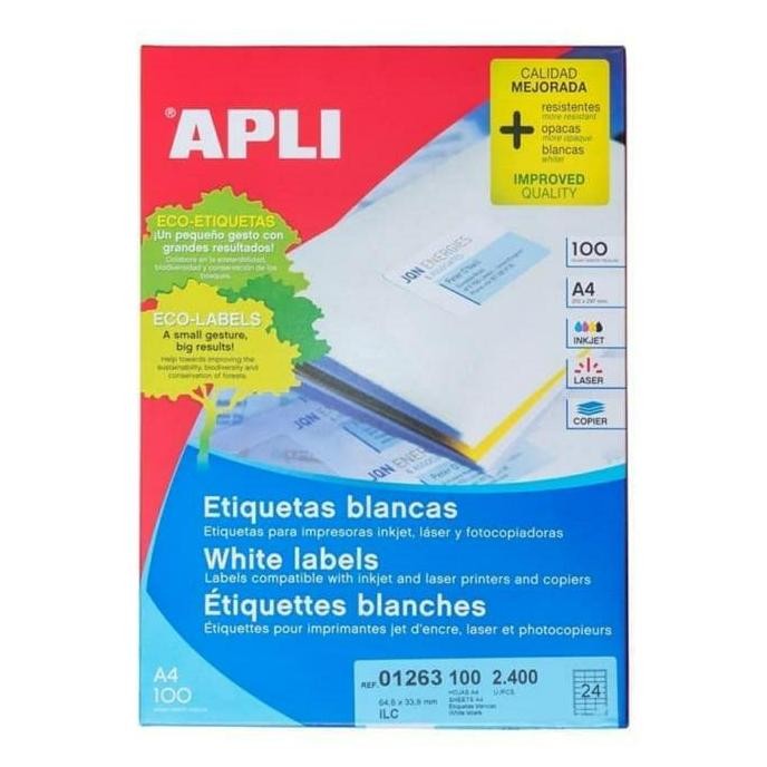 

ready Apli Labels White Paper 48,5x16,9mm Reff 01282 01273
