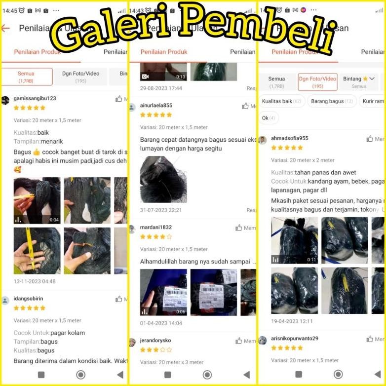 Ready Jaring Pagar Ayam (Bonus Tali) Jaring Pagar Kebun / Jaring Pagar Petani / Jaring Pe / Jaring K