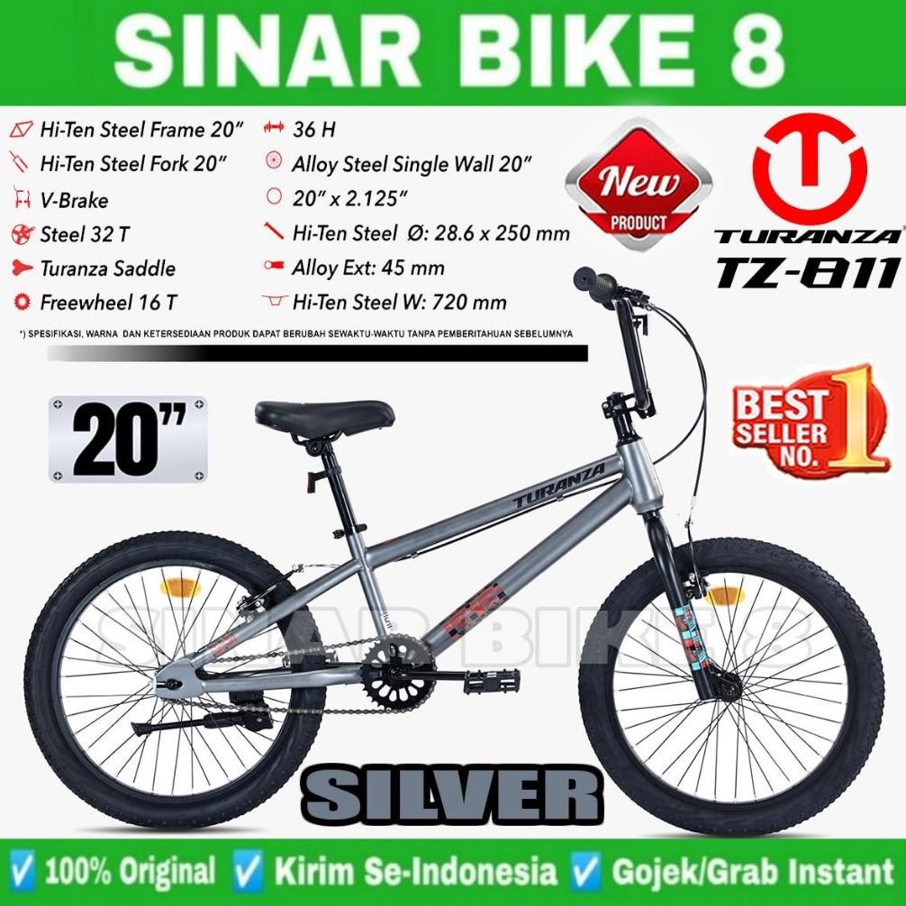 Sepeda Anak Laki BMX TURANZA TZ 811 Ukuran 20 Inch Usia 8-11 Tahun