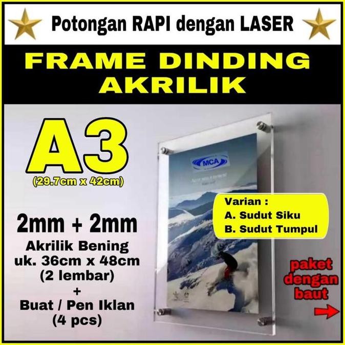FRAME AKRILIK A3 / BINGKAI POSTER AKRILIK A3 / Acrylic Frame