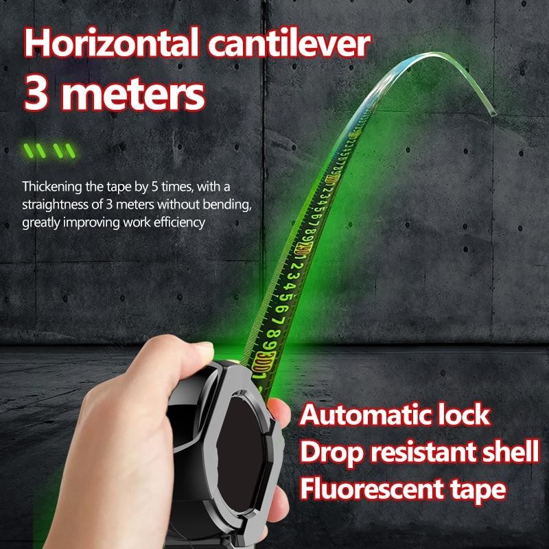 

Hohodalink 10M Penggaris Neon Berteknologi Hitam Meteran Anti Karat Dengan Pita Pengukur Impor Menebal Penggaris Meteran Tukang
