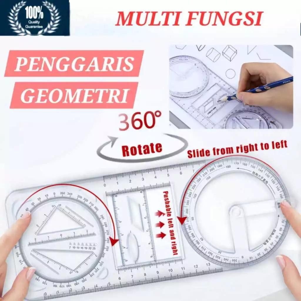 

Penggaris Geometri Multifungsi Busur Segitiga Lingkaran Jangka Derajat