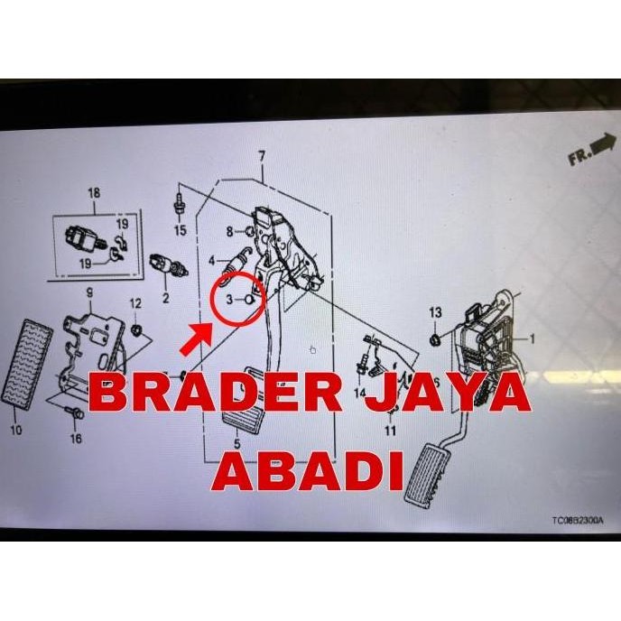 KARET PEDAL REM INJAKAN KOPLING KLIP KANCING STOPPER SEMUA MOBIL HONDA JAZZ CITY CRV STREAM CRZ HRV 