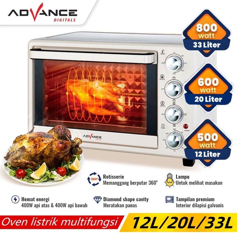 READY STOK Garansi 1 TahunAdvance Oven Listrik Multifungsi 20L Oven Listrik Low Watt Electric Oven K
