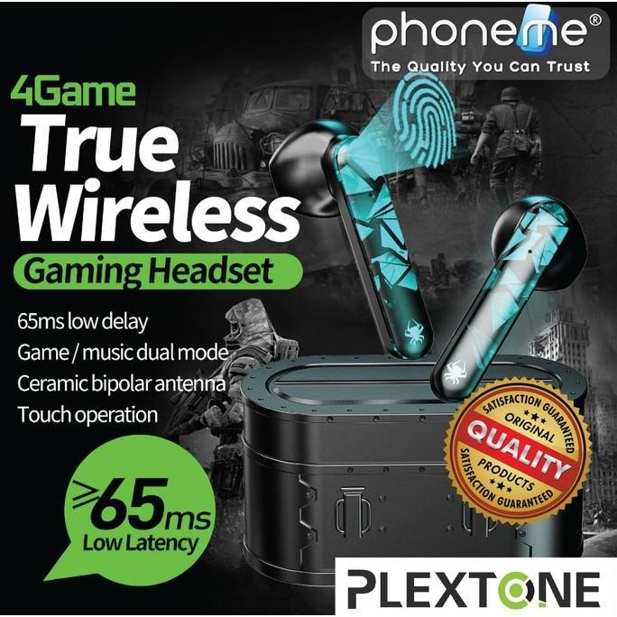 sale plextone 4game tws music gaming earphone bluetooth 5.1 touch earbuds
