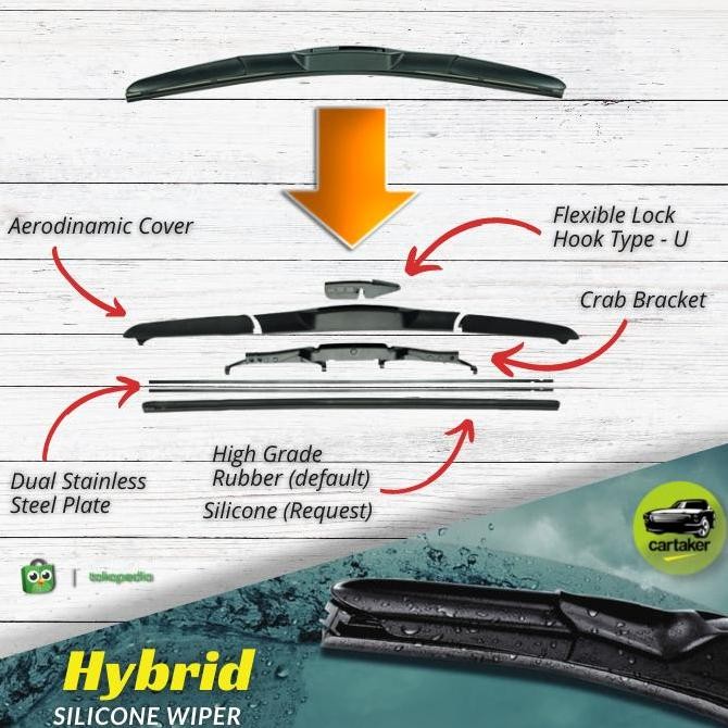 WIPER FRAMELESS ORIGINAL AVANZA XENIA KARET KACA MOBIL SILICON HYBRID