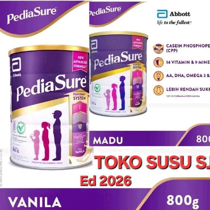 

BARU PEDIASURE TRIPLESURE VANILA MADU 850 GRAM/850GR/VANILLA/HONEY