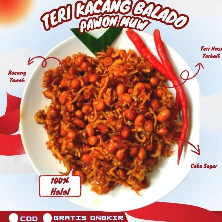 

Teri kacang balado lauk kering praktis siap saji pedas manis asin gurih Pawon Muw