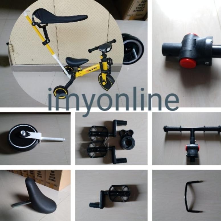 TR21 rd-67 Spare Part Sepeda Balance Bike 3 in 1 Happy Baby Roda 3 Tiga - Pedal Holder Ban Depan Bel