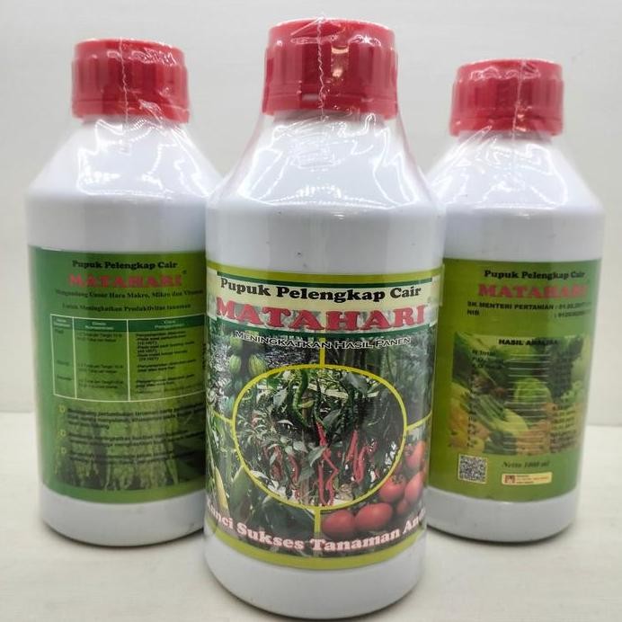 

Terlaris Pupuk Pelengkap Cair + Perekat + Ga3 + Anti Jamur " Npk Cair Matahari