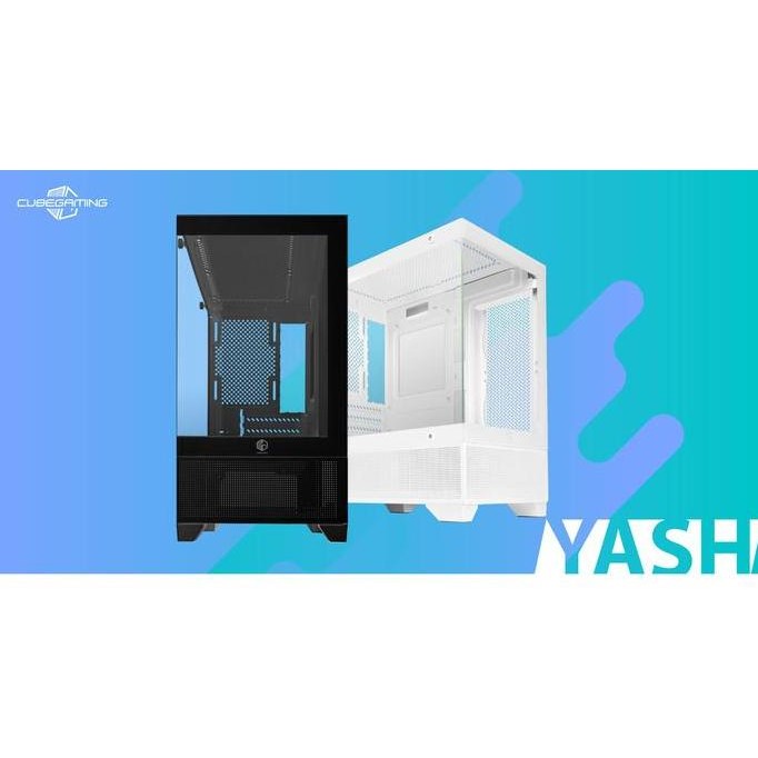 BEBAS ONGKIR - Case PC Gaming Cube Gaming Yash mATX Tempered Glass Casing PC Gaming