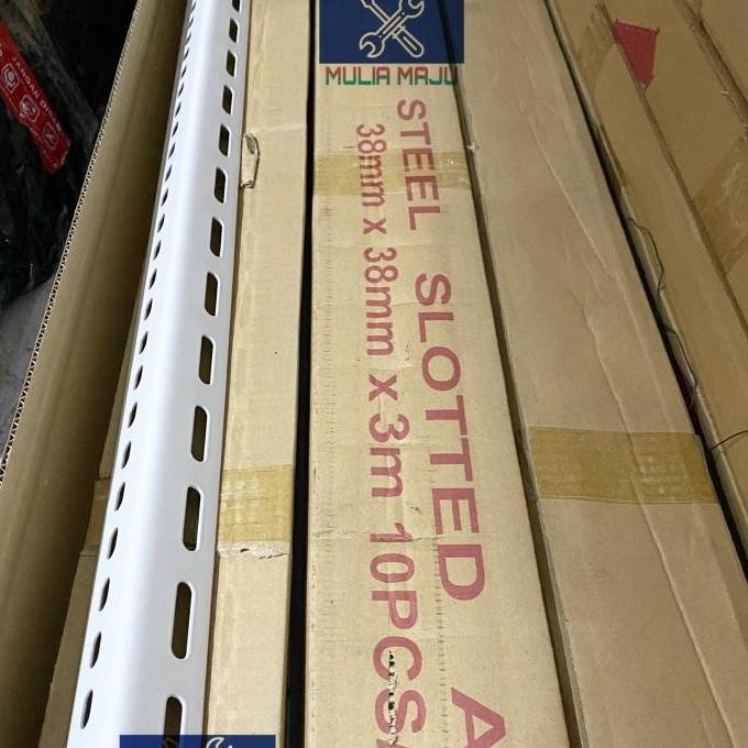 Besi siku lubang 2mili PUTIH /besi siku rak 2milix38mmx3meter TEBAL Termurah