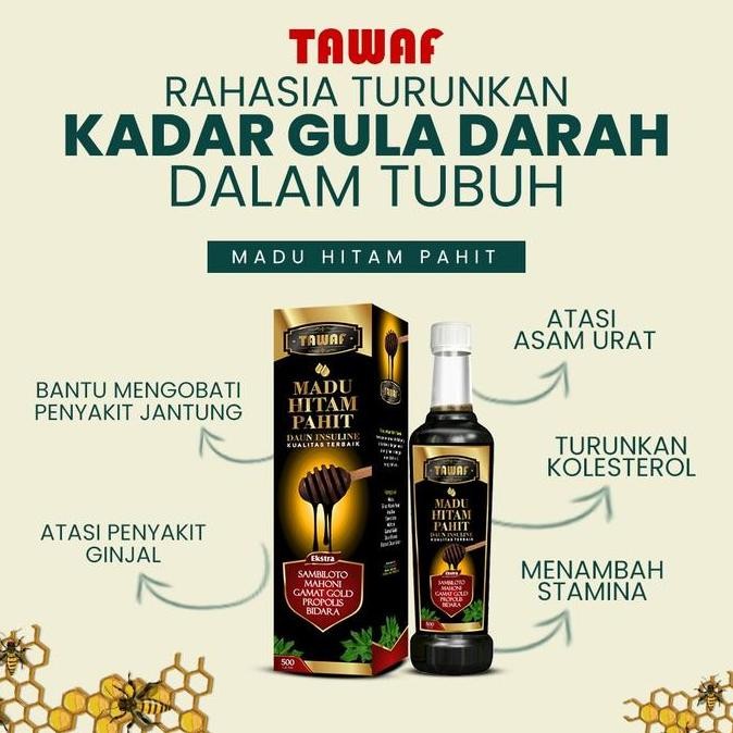 

BARU MADU HITAM PAHIT DAUN INSULIN PLUS DAUN KELOR - TAWAF UK BESAR 500 GR