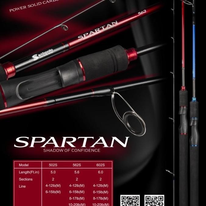Joran Pancing Sabpolo Spartan 165/180 cm Ujung Solid Carbon