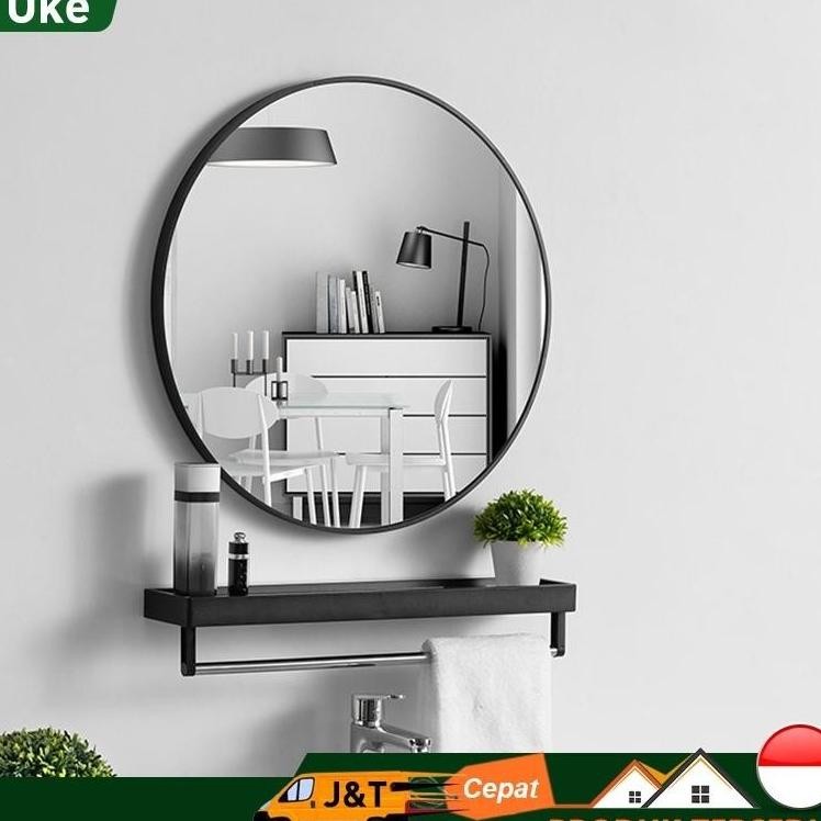 Cermin Bulat Cermin Gantung Dinding Bathroom Mirror Cermin Dinding 60CM
