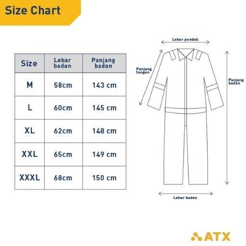 Wearpack Terusan ATX / Baju Safety Jumpsuit ATX / Wearpak / Werpak