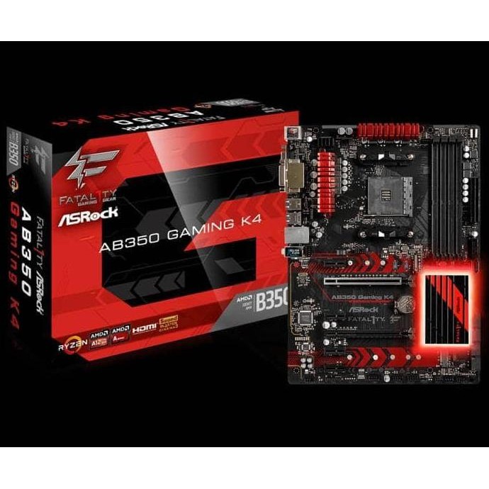 BEBAS ONGKIR - AsRock AB350 Fatality Gaming K4 AMD Ryzen AM4 ATX Motherboard
