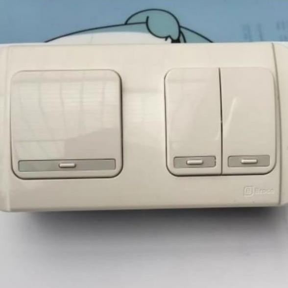 Promo SAKLAR ENGKEL SERI 3 GANG GALEO SNOW WHITE G26162 - BROCO COD