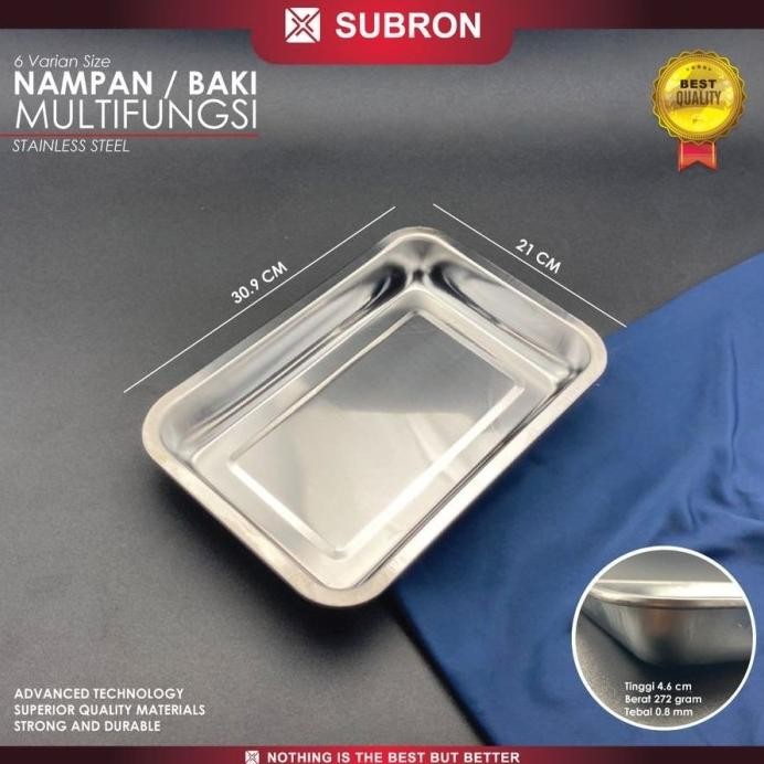 

Terlaris Subron Nampan Stainless Npk 3222 Uk 32 X 22 X 4.6 Cm Baki Multifungsi