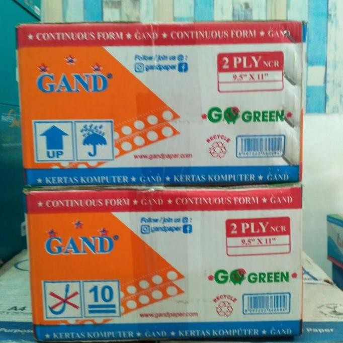 

TERMURAH - Gand Continuous Form/Kertas Komputer 9,5 x 11" 2 ply bagi 2 (PM).