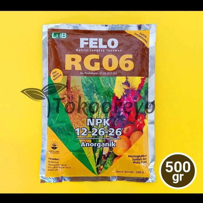 

Terlaris Pupuk Felo Rg06 500 Gram Npk 12 26 26 Kemasan Pabrik